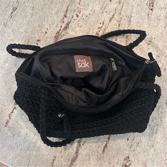 The Sak Black Crochet Shoulder Bag - Picture 2 of 2